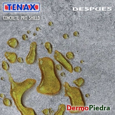 Superficie de cemento tratada con CONCRETE PRO SHIELD Hidro-óleo repelente base disolvente.