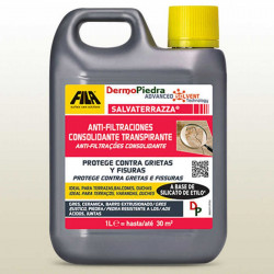 Salvaterrazza protector anti-filtraciones consolidante transpirable. Garrafa de 1 litro.