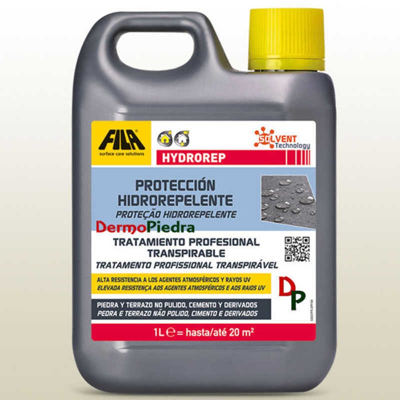 Hydrorep garrafa de 1 litro, protector hidrófugo anti-envejecimiento para piedra y cemento. base disolvente.