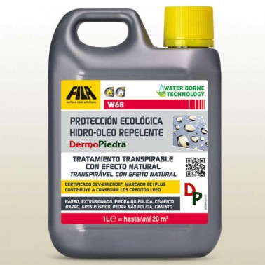 W68 protector antimanchas ecológico para superficies porosas. Garrafa de 1 litro
