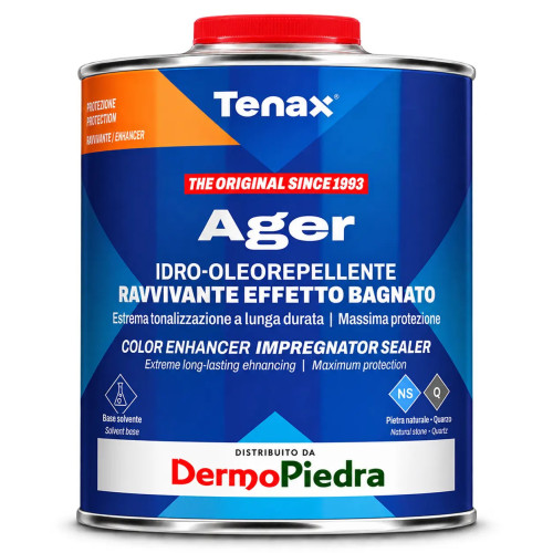 AGER Tenax protector antimanchas reavivante para piedras naturales.