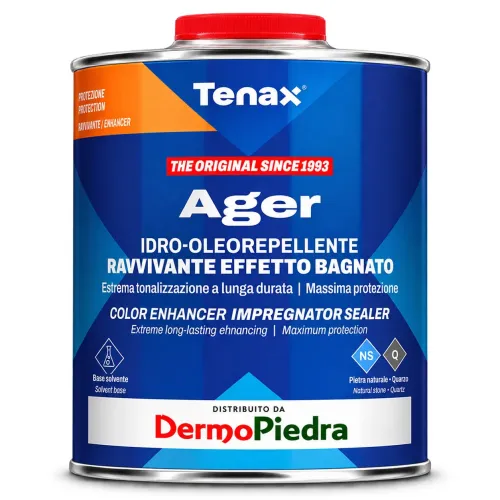 AGER Tenax protector antimanchas reavivante para piedras naturales.