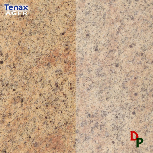 Tenax Ager en granito Madura Gold
 Tratado / No tratado.
