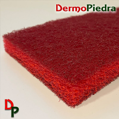 Detalle almohadilla - estropajo 3M rojo, suave uso diario superficies delicadas. 3M Doodlebug 8448.