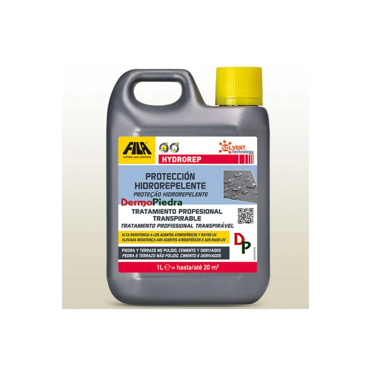 Hydrorep garrafa de 1 litro, protector hidrófugo anti-envejecimiento para piedra y cemento. base disolvente.