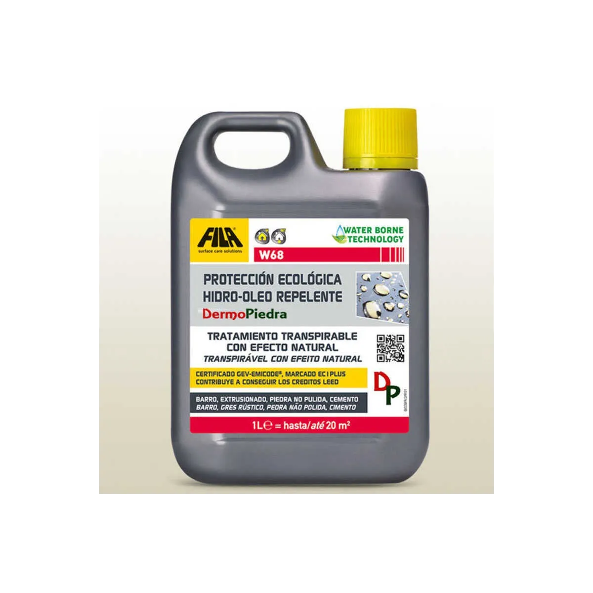 W68 protector antimanchas ecológico para superficies porosas. Garrafa de 1 litro