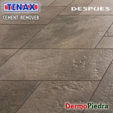 Tenax Cement Remover, Limpiador desincrustante ácido DESPUES de aplicar.