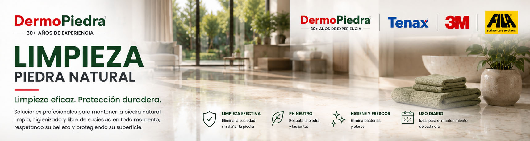 Limpieza diaria, extraordinaria e higienizante en DermoPiedra