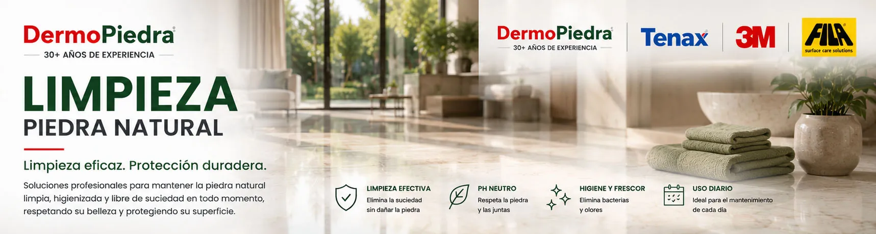 Limpieza diaria, extraordinaria e higienizante en DermoPiedra