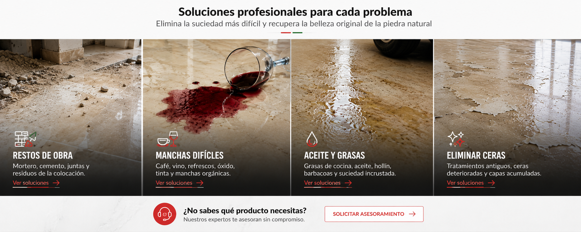Problemas habituales en piedra matural