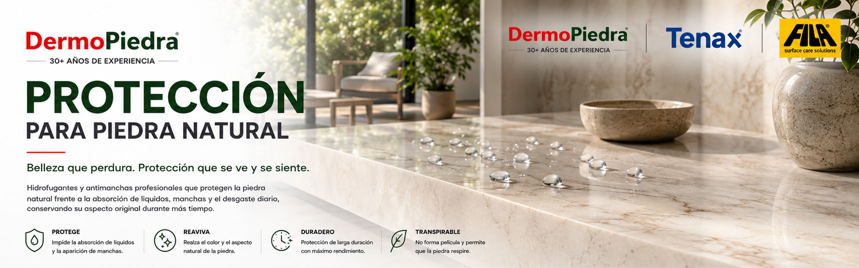 Productos de protección para piedra natural y superficies